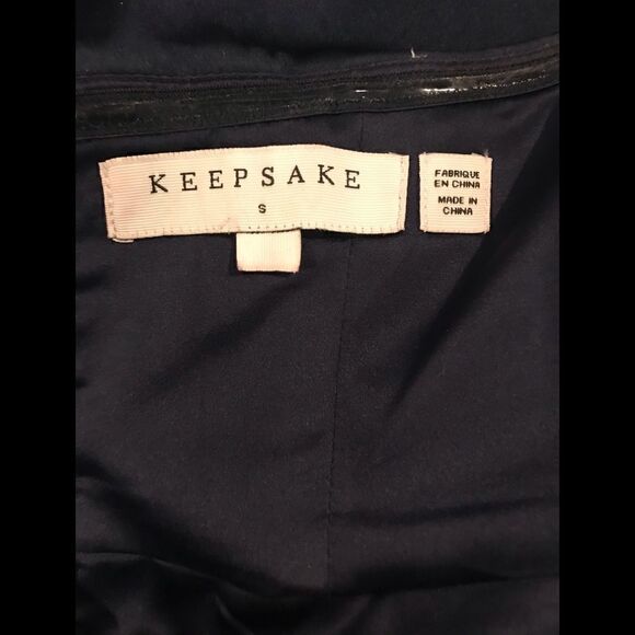 KEEPSAKE KEEP WATCH BANDEAU BLUE SATIN DRESS WITH POCKET - Picture 9 of 10